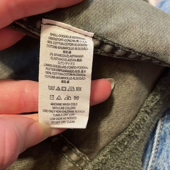 Free People Collapsing Twill Jacket Cotton in Military - Picture 8 of 9